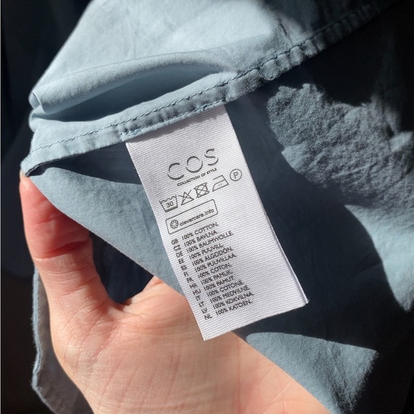 COS Blue A Line V Neck Dress Size 34 - Picture 7 of 8